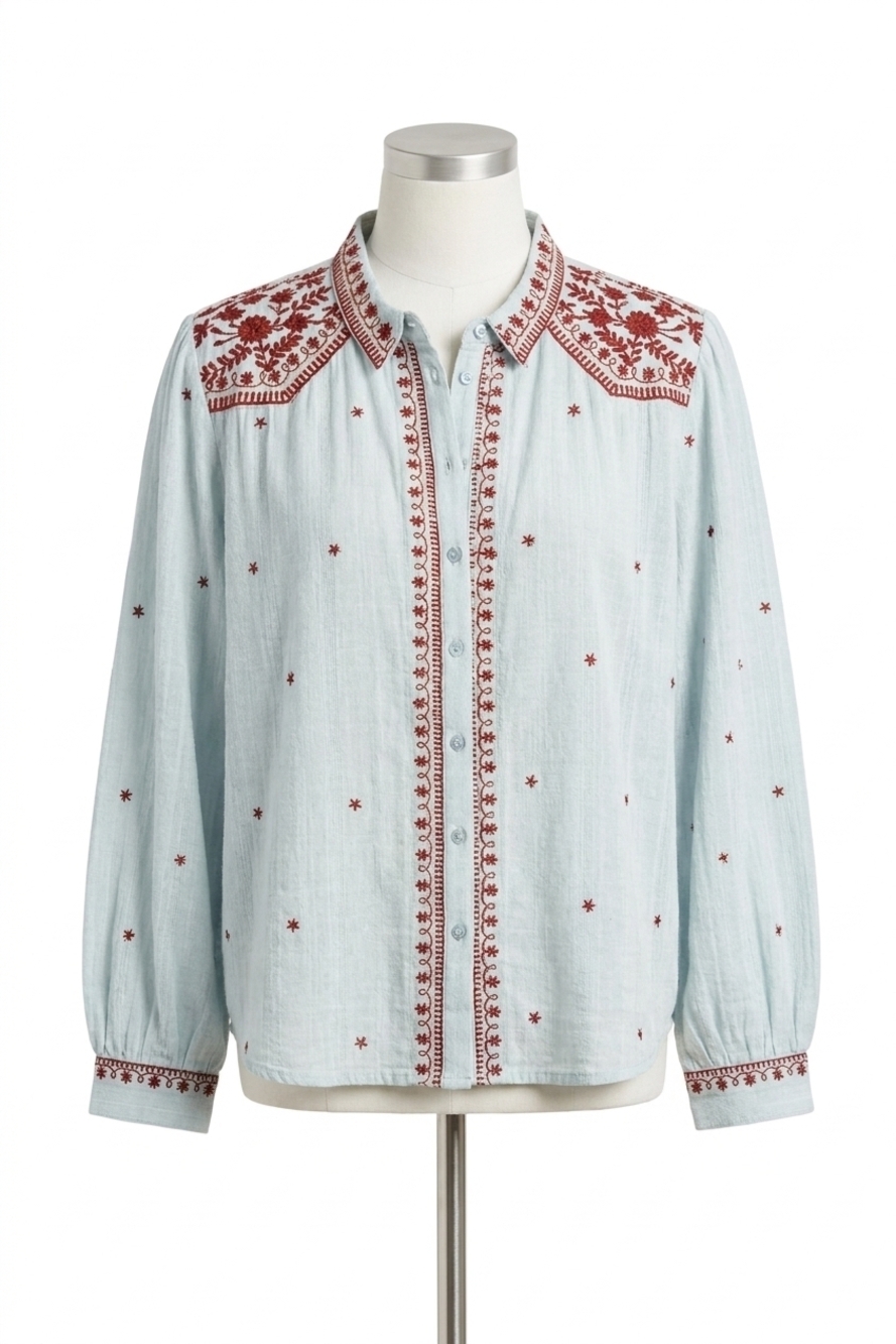 NEW MAISON HOTEL texas salinger shirt in blue paprika
